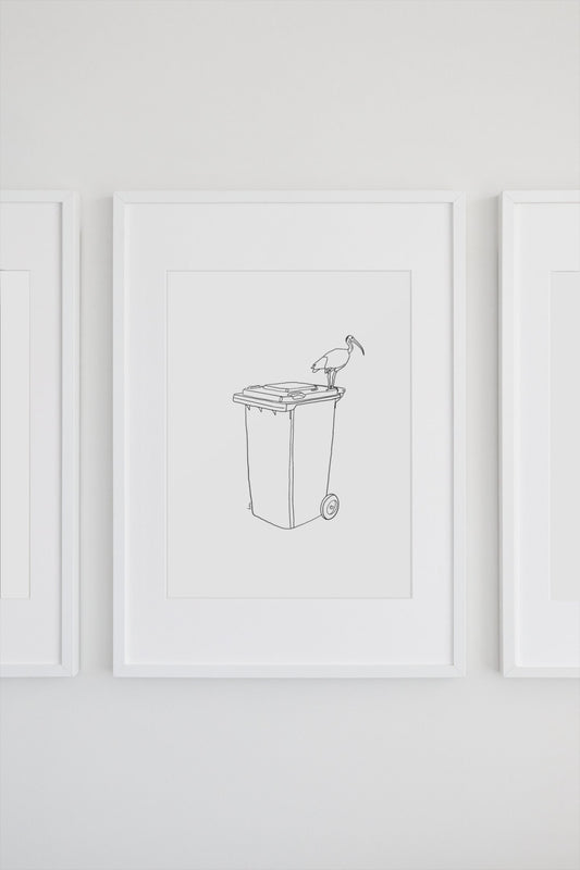 The Bin Chicken Series - One Bird, One Bin (Black & White)